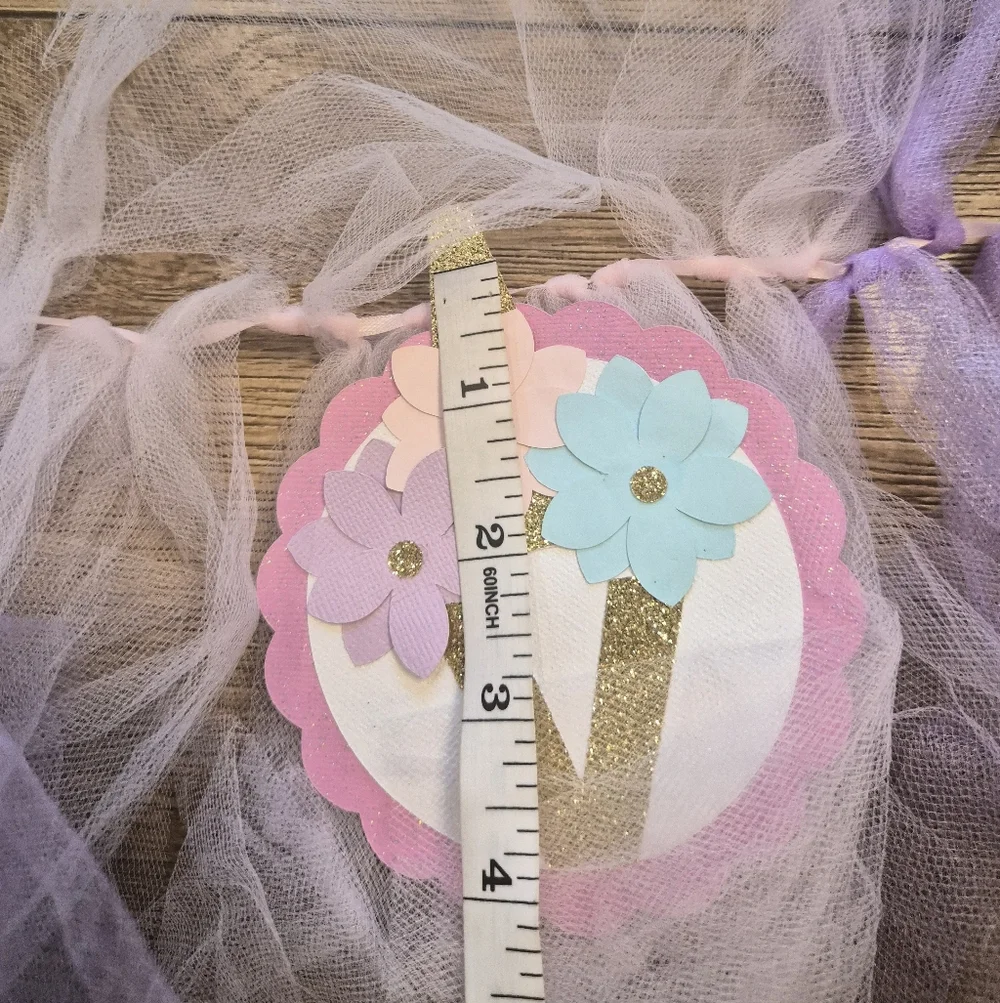 Custom AVA Unicorn Party Banner with Tulle and Glitter Accents